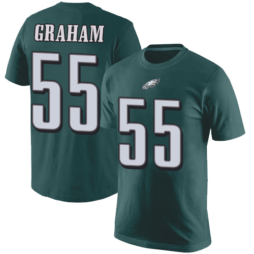 Men Philadelphia Eagles #55 Brandon Graham Green Rush Pride Name and Number NFL T Shirt